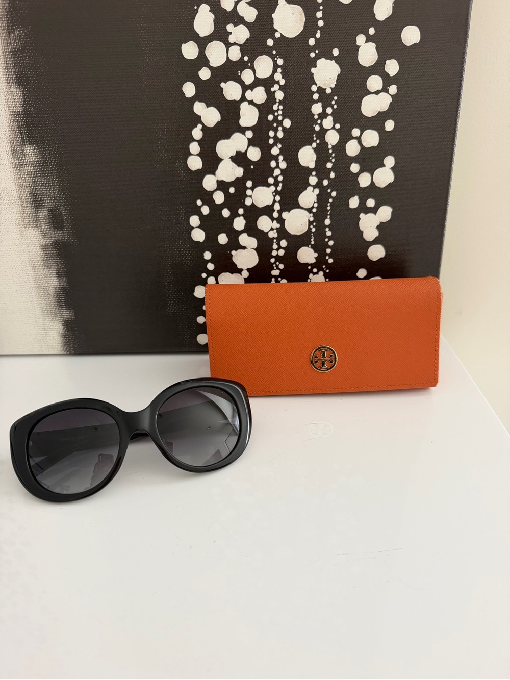 Tory Burch Black Sunglasses with Orange Case
